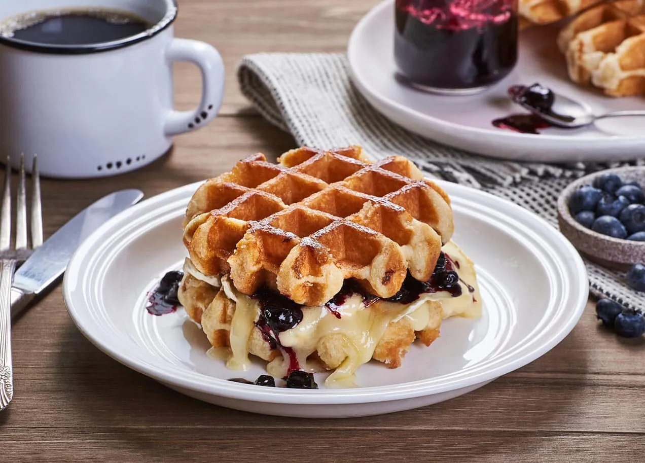 Brie and Blueberry Grilled Cheese Waffle